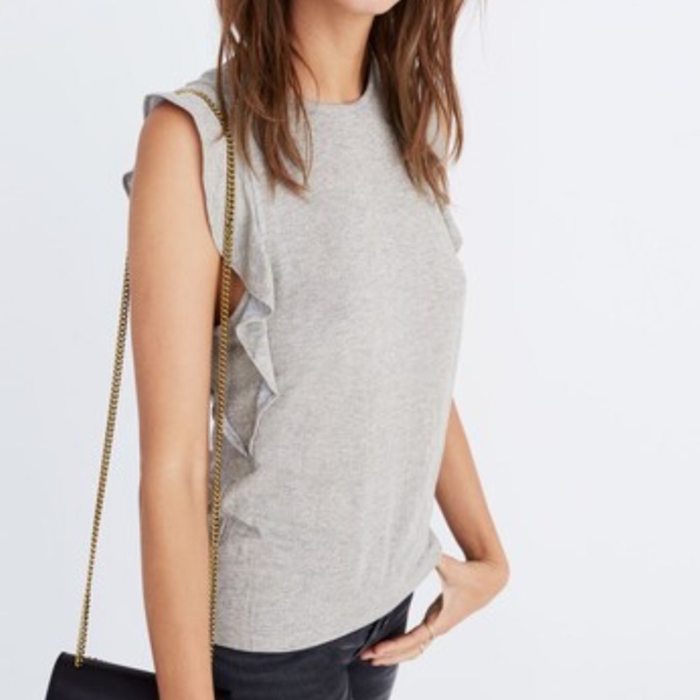 Madewell Metallic Ruffle Tank Top - Picture 3 of 13